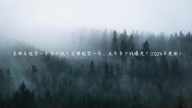 京牌车租赁一年多少钱？京牌租赁一年、五年多少钱曝光？(2024年更新）