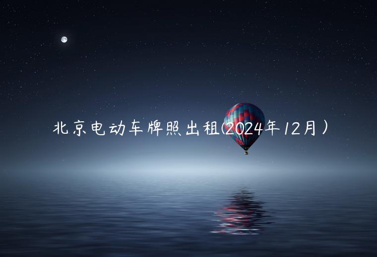 北京电动车牌照出租(2024年12月）