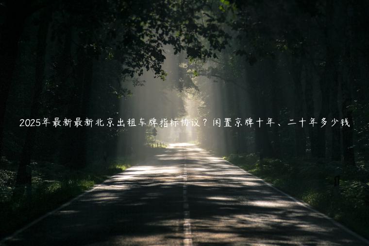 2025年最新最新北京出租车牌指标协议？闲置京牌十年、二十年多少钱