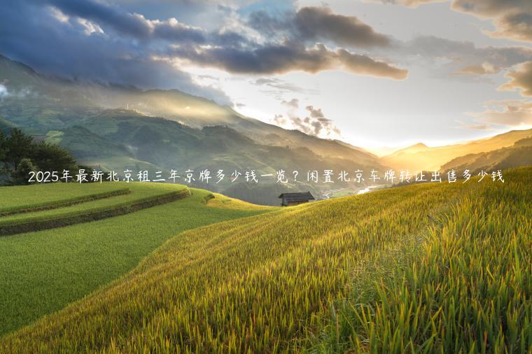 2025年最新北京租三年京牌多少钱一览？闲置北京车牌转让出售多少钱