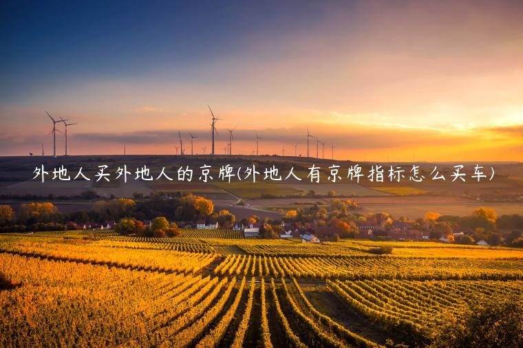 外地人买外地人的京牌(外地人有京牌指标怎么买车)
