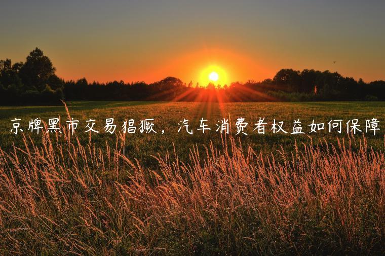 京牌黑市交易猖獗，汽车消费者权益如何保障