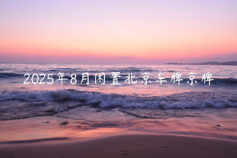 2025年8月闲置北京车牌京牌